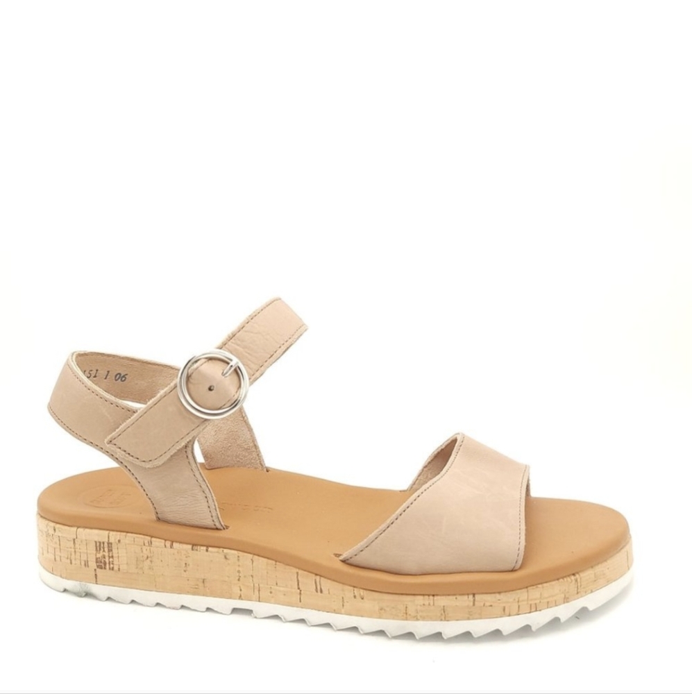 Paul Green Ringo Sandals Women's Tan Leather Wedge - Size US 9.5 or 7 UK